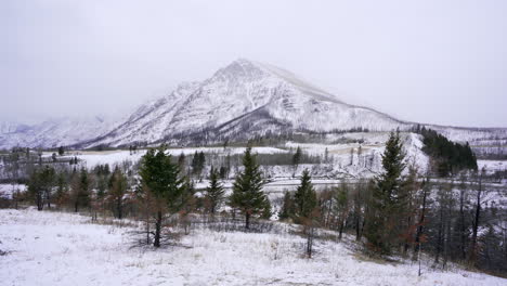 Paisaje-Nevado-En-El-Sur-De-Alberta-Canadá-Parque-Nacional-Watertown-Durante-El-Invierno