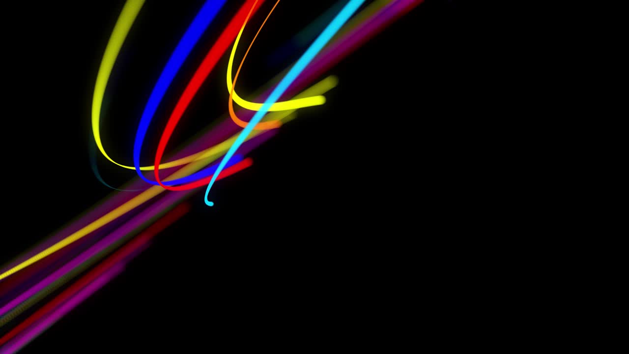 회전하는 경로를 따라 회전하는 나선형으로 회전하는 색의 선이나 줄무가 날아갑니다. 모션 디자인은 선이나 트레일, 나선형 및 추상적인 구조를 형성하는 입자의 bg입니다.