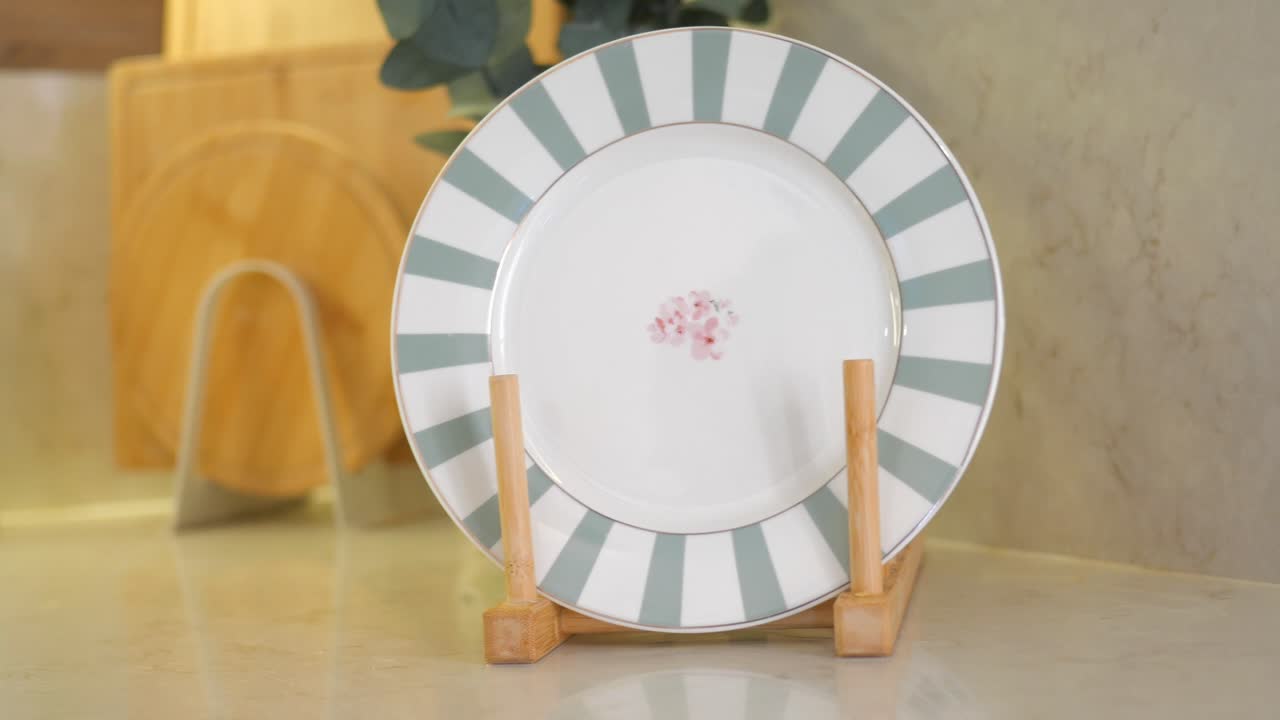 A decorated plate on a table