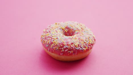 sweet pink glazed doughnuts