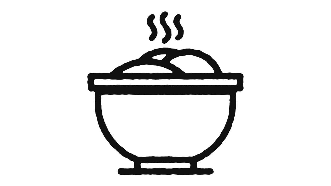 imágenes de animación de iconos de servicio de comida y canal alfa