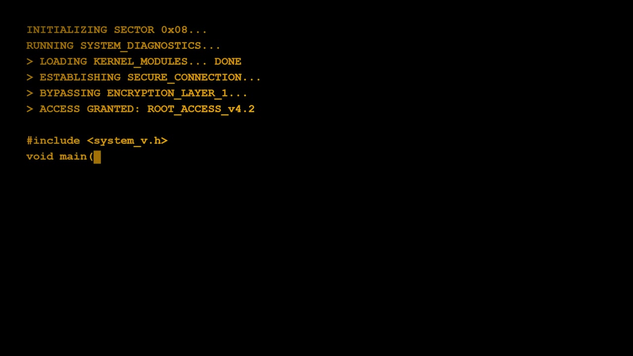 Computer Terminal Displaying System Initialization and Code Execution