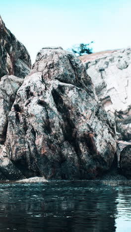 rocky landscape by water