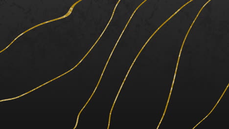 animación de líneas distorsionadas doradas que se mueven en un bucle sin costuras sobre un fondo de carbón