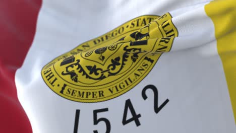 bandera de la ciudad de san diego, ciudad de estados unidos o estados unidos de américa - bucle