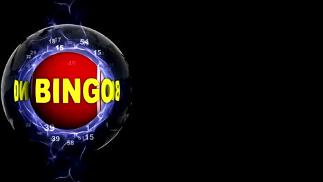 bingo text animation around the bingo ball, rendering, background, loop