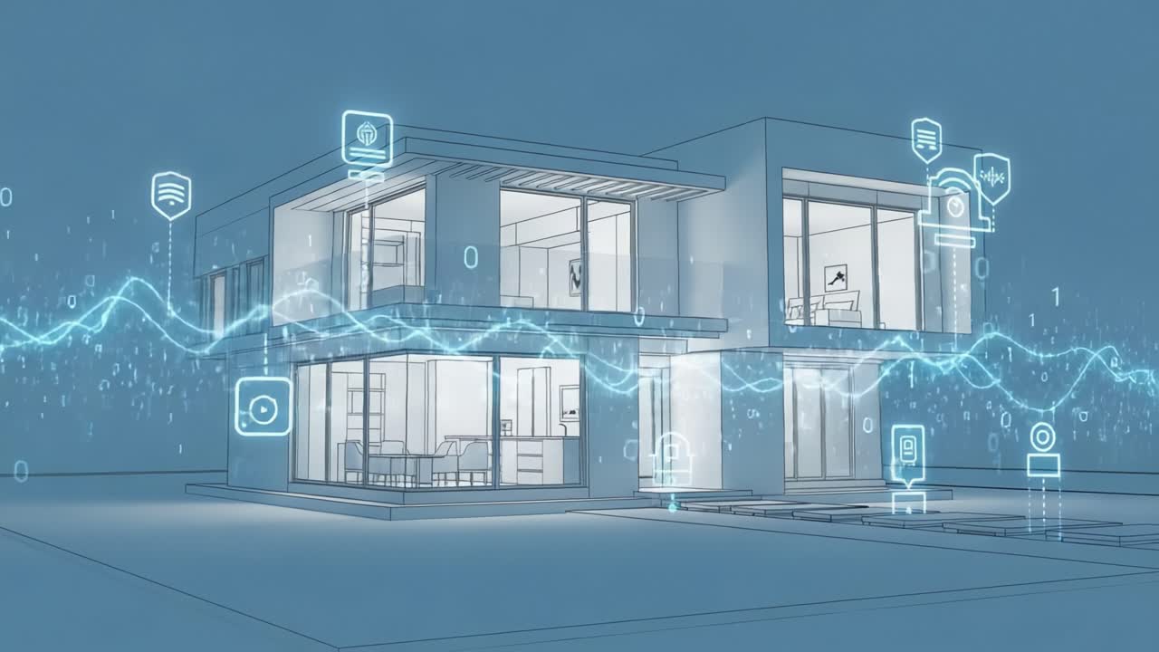 A Smart Home Visual: An Innovative and Connected Future with Digital Integration and Interactive Technologies Enhancing Everyday Living and Efficiency.