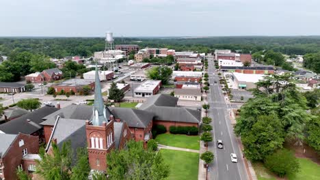 Rockingham-NC,-North-Carolina,-Small-Town-America-aerial