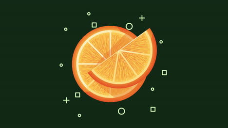 fresh orange citrus fruit animation