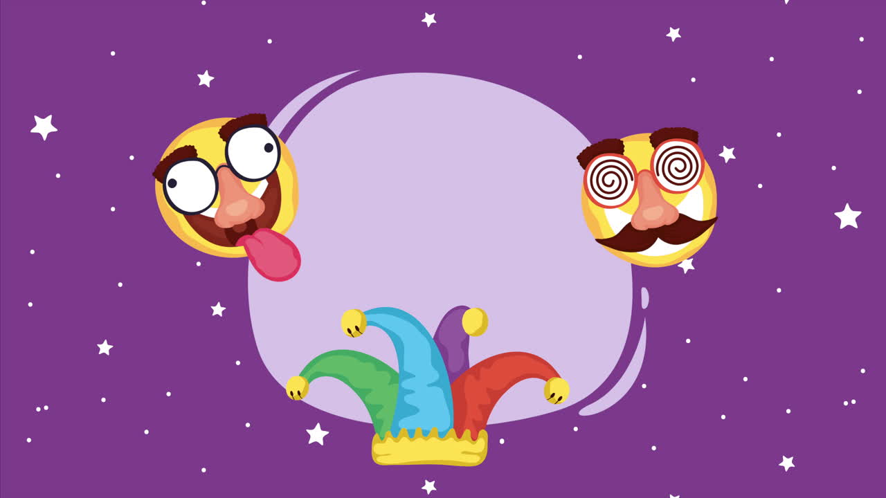 우스스러운 이모지 얼굴과 조스터 모자