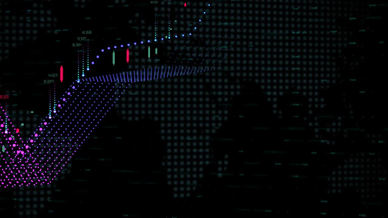 3D chart of financial business and stock numbers, showing the dynamics of profits and losses over time.