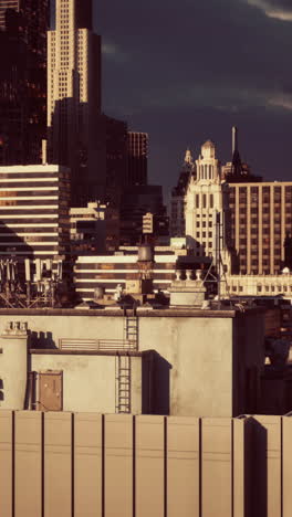 sunset over the city skyline