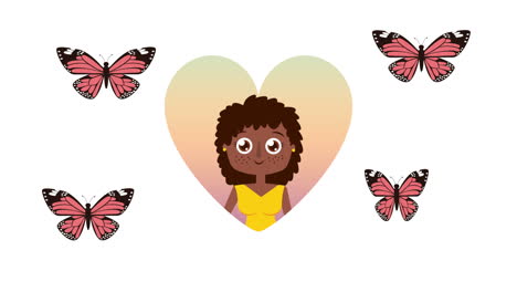 feliz tarjeta de día de la mujer con mujer afro
