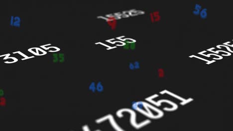 animation of numbers processing over black background