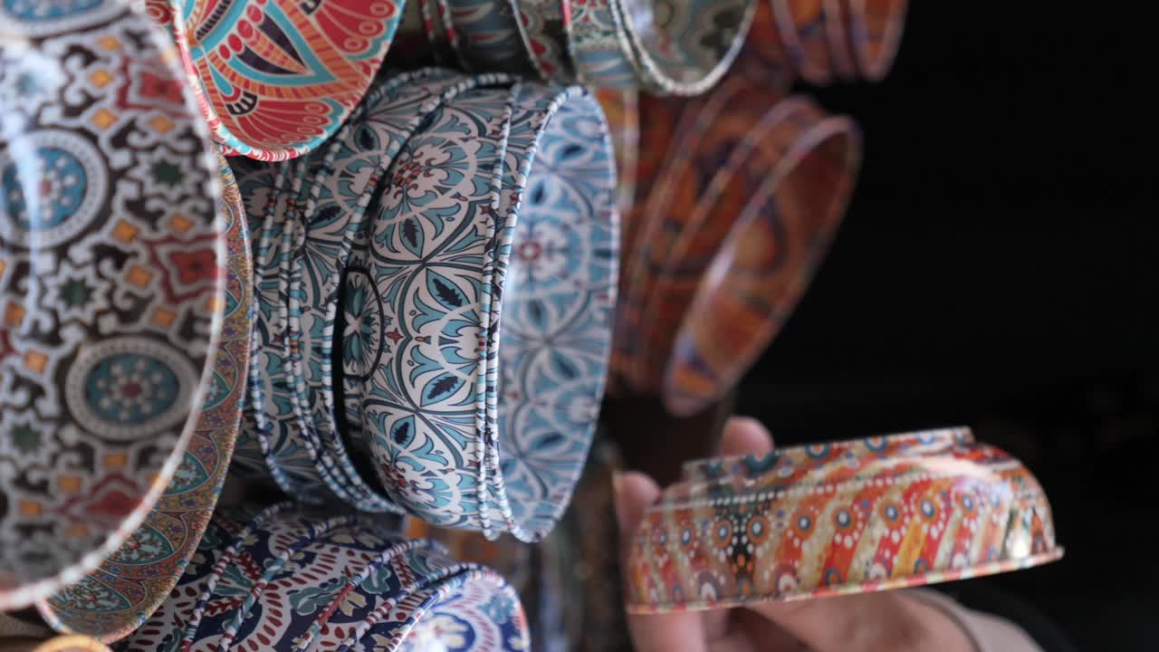 Colorful bracelets on display