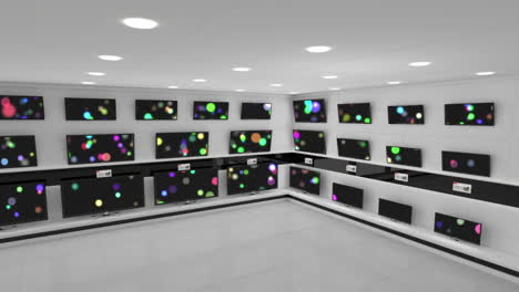 flat screen televisions with bokeh lights on their screens