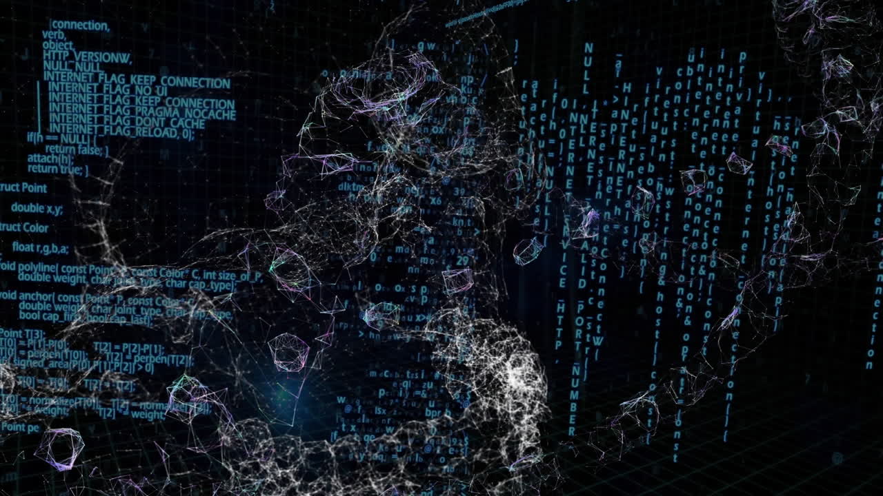 3D relief with coding background