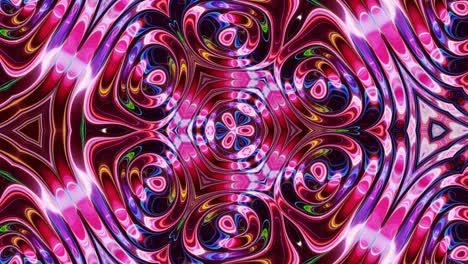3d elegante abstracto en bucle bg como patrón simétrico ondulado como estructura caleidoscópica con ondas, vidrio líquido multicolor con hermosos colores de gradiente. 4k animado fluido colorido de moda