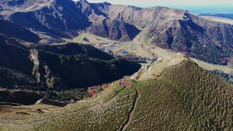 majestic view of chaine des puys volcanoes in auvergne for hiking fun