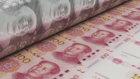 impresión de billetes de yuan chinos