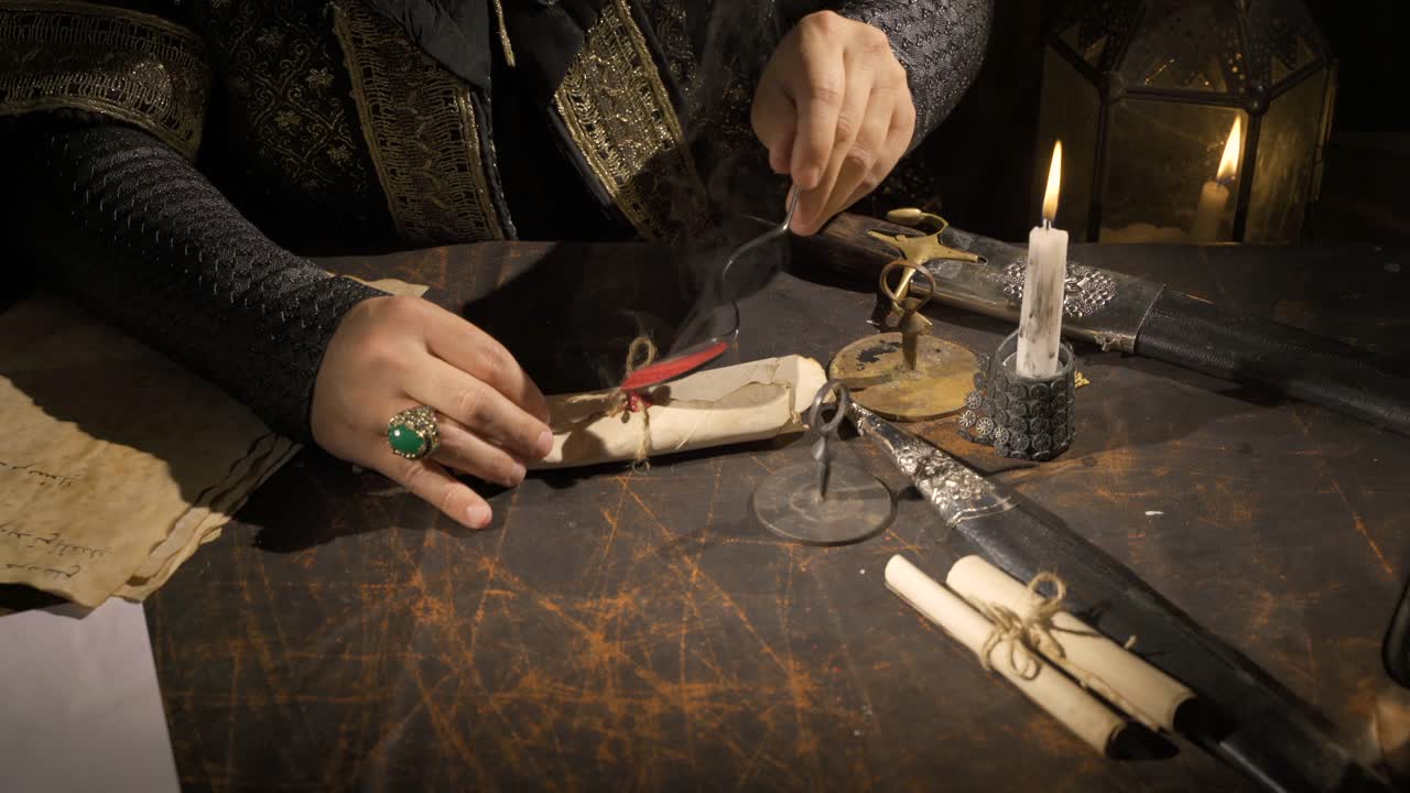 역사적인 편지 봉인을 봉인합니다.