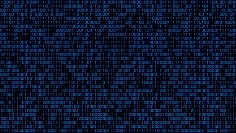 animation of blue binary code changing on black background