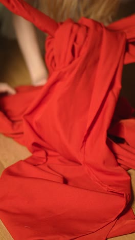 red fabric dance performance