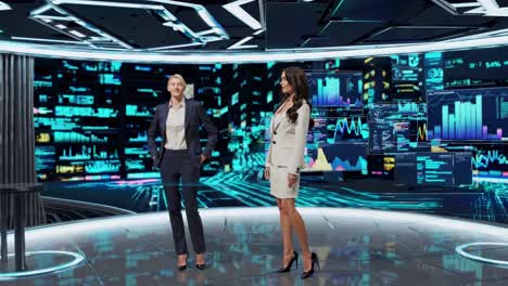 two businesswomen in a virtual studio
