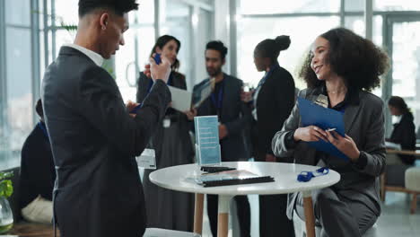 business professionals networking at a conference