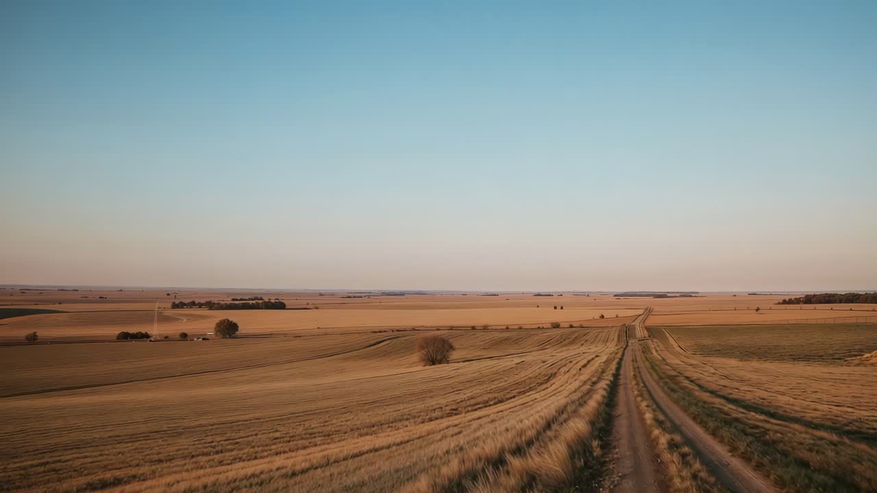 Open field landscape with dirt road