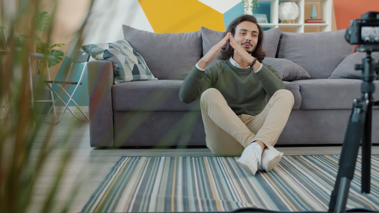 Man Vlogging at Home