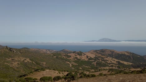 Tranquil-Scene-Of-Straits-Of-Gibraltar-In-Tarifa,-Provincia-de-Cádiz,-Andalucía,-Spain