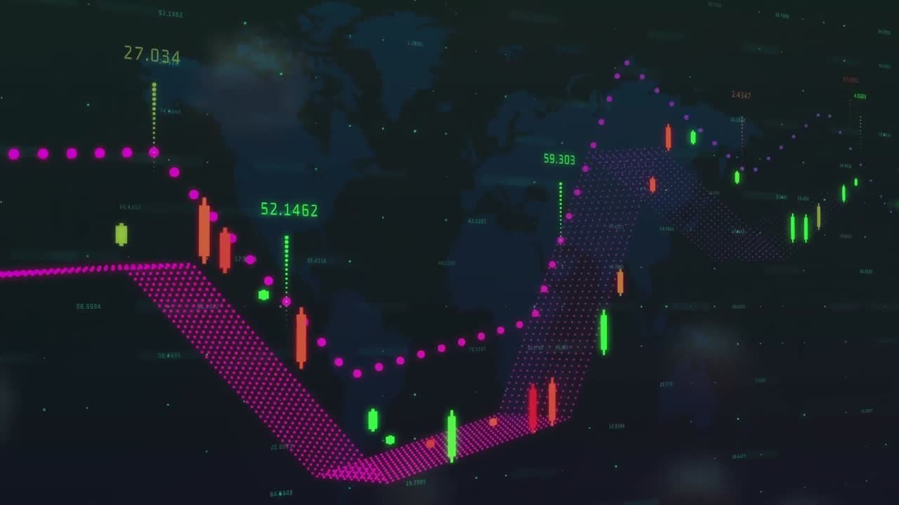animación de gráficos y células sanguíneas infectadas con virus contra el mapa en el fondo