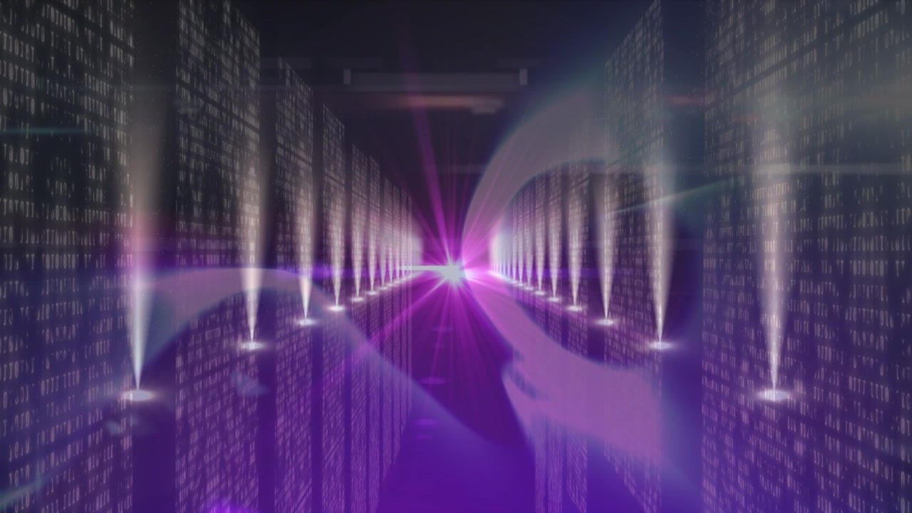 Animation of lights over server room
