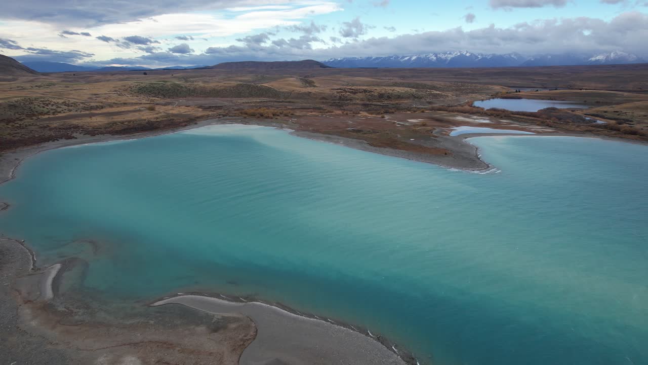 Panoramic View Of Lake Tekapo In South Island, New Zealand - Drone Shot