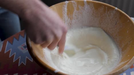 home baking - whisking cream in slow motion