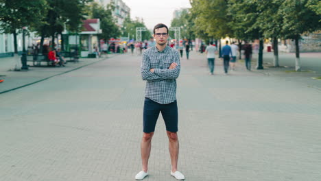 young man on a city street