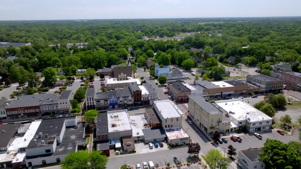 Downtown Greenville, Michigan bevæger sig i en cirkel