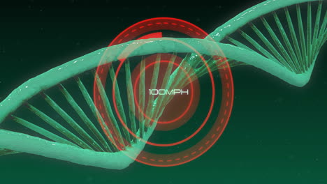 animation of dna strand and data processing over scope