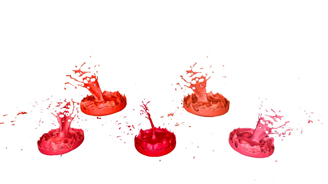 색 배경에서 시간 느려짐과 함께 춤을 추는 페인트: 음악을 재생하는 음악 스피커에 잉크의 3d 스플래시의 시레이션, 초고품질 4k에서 밝은 배경으로 스플래쉬, 빨간색의 색조 11