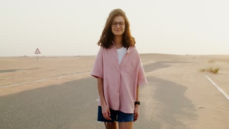 young woman exploring the desert