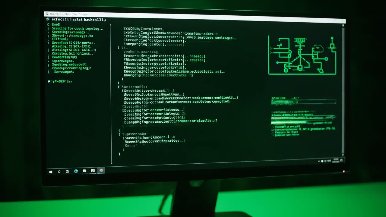Computer Screen Displaying Hacking Code