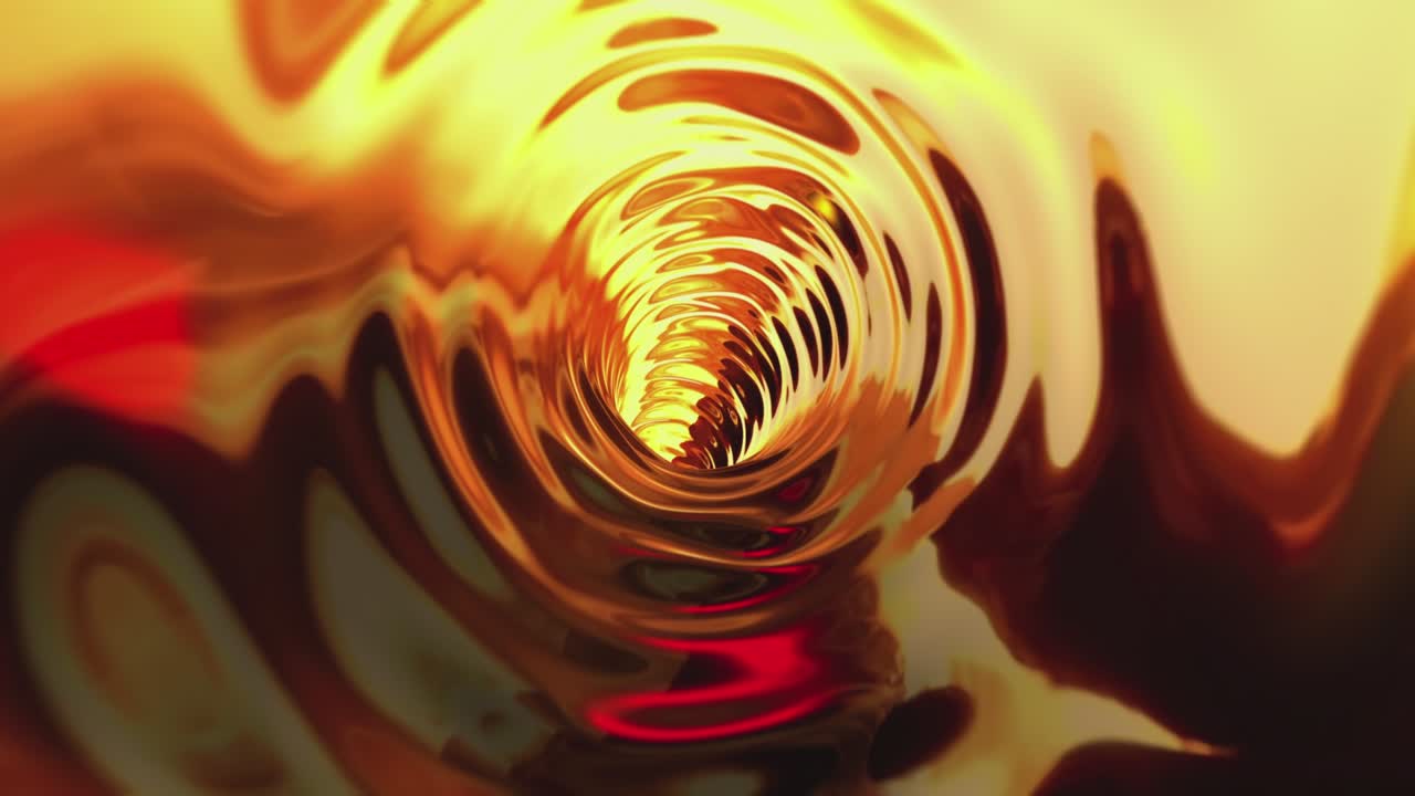 Ateş, Metal, Cam veya Plastikten Yapılmış Animasyonlu Hipnotik Bir Tünel İçeren Soyut Arka Plan. Kesintisiz Döngü Animasyonu