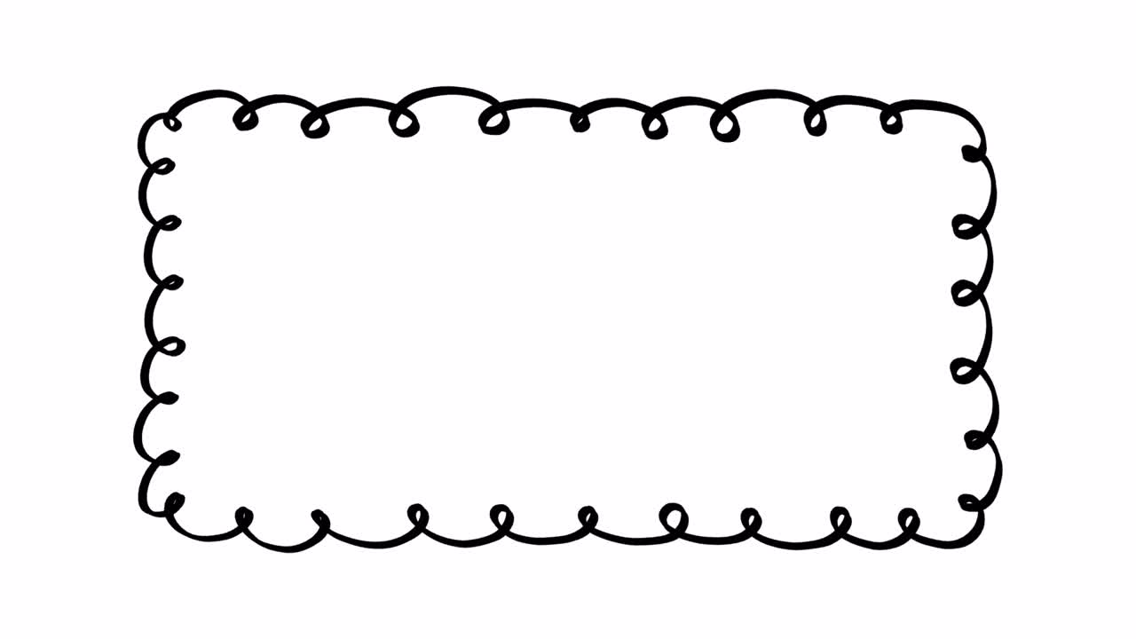 색 배경에 스 모션 애니메이션을 그린 곱슬 손으로 그린 도들 프레임