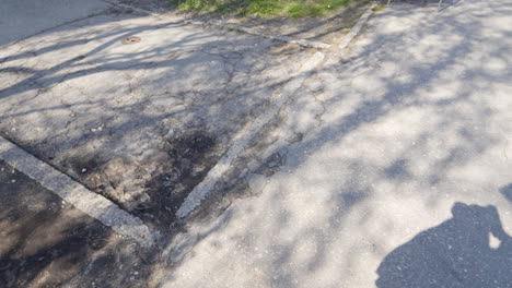 Poorly-Maintained-T-Junction-on-Footpath,-Danger-of-Slipping-or-Tripping-Over-Threshold-of-Walkway