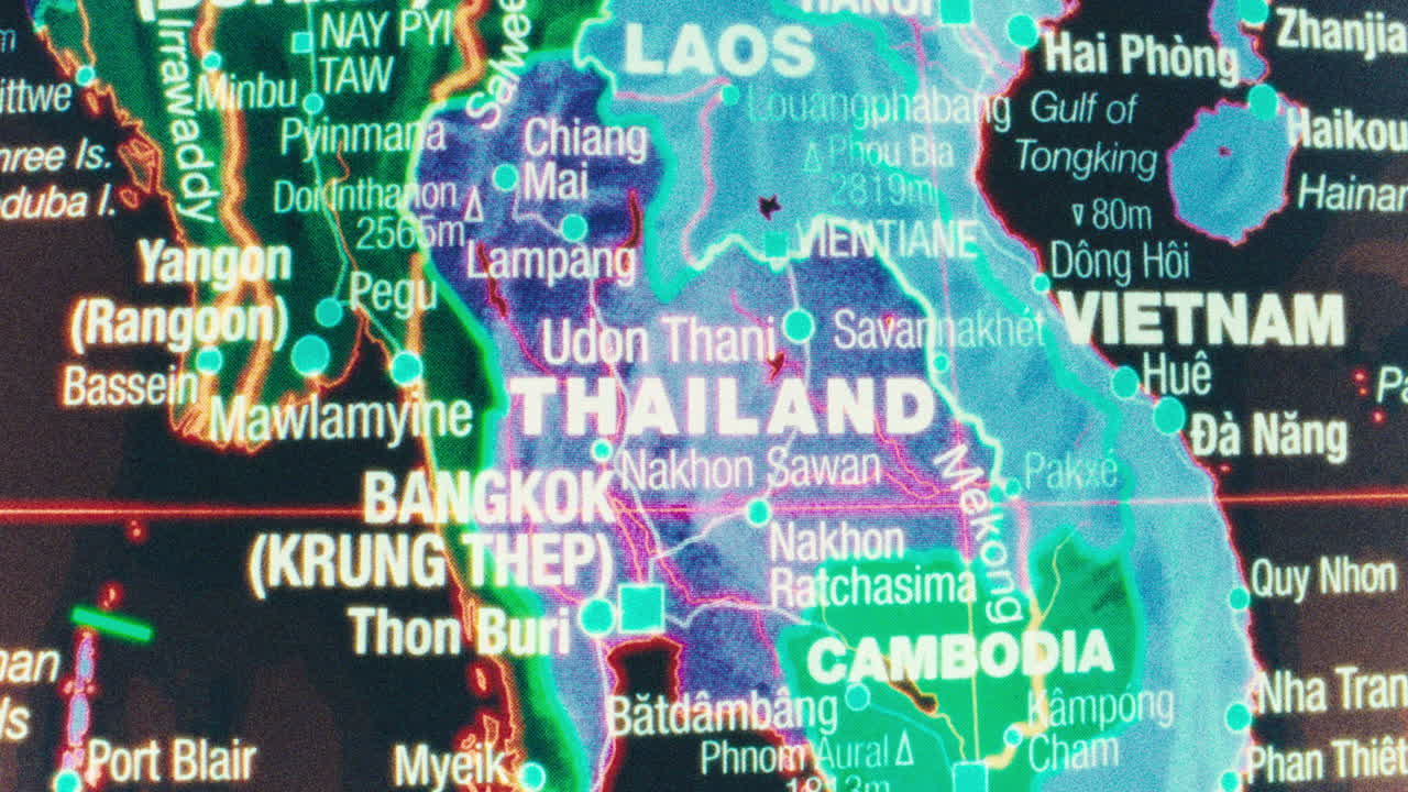 Detailed Map of Southeast Asia Highlighting Thailand, Laos, and Vietnam