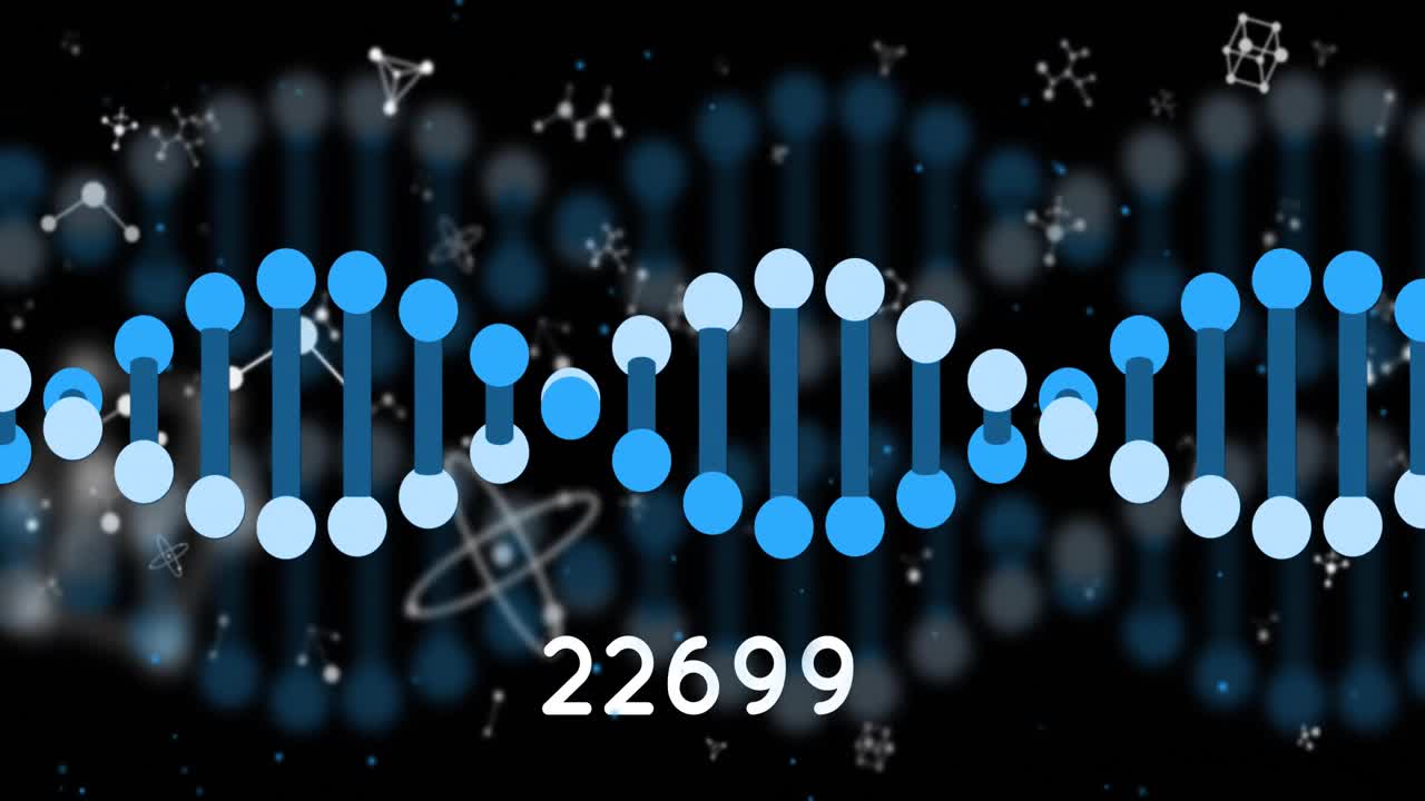 animación de la cadena de adn sobre el procesamiento de datos