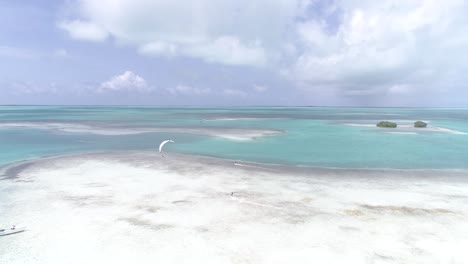 los roques venezuela -caribbean-sea-fantastic-landscape kitesuf in clear crystal water, from drone