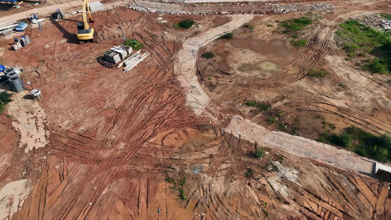 vista aérea del sitio de construcción