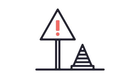 smart traffic management line icon animation with alpha